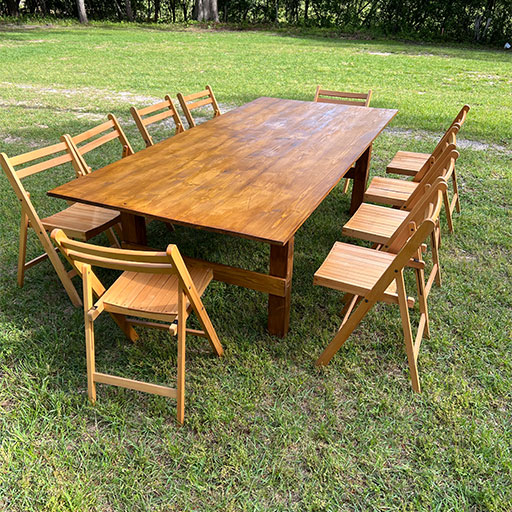 8ft Wood Banquet Tables