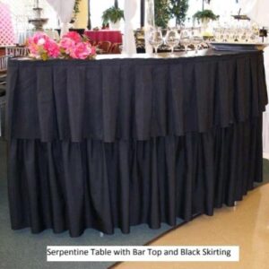 Portable Serpentine Bar Riser with Skirting